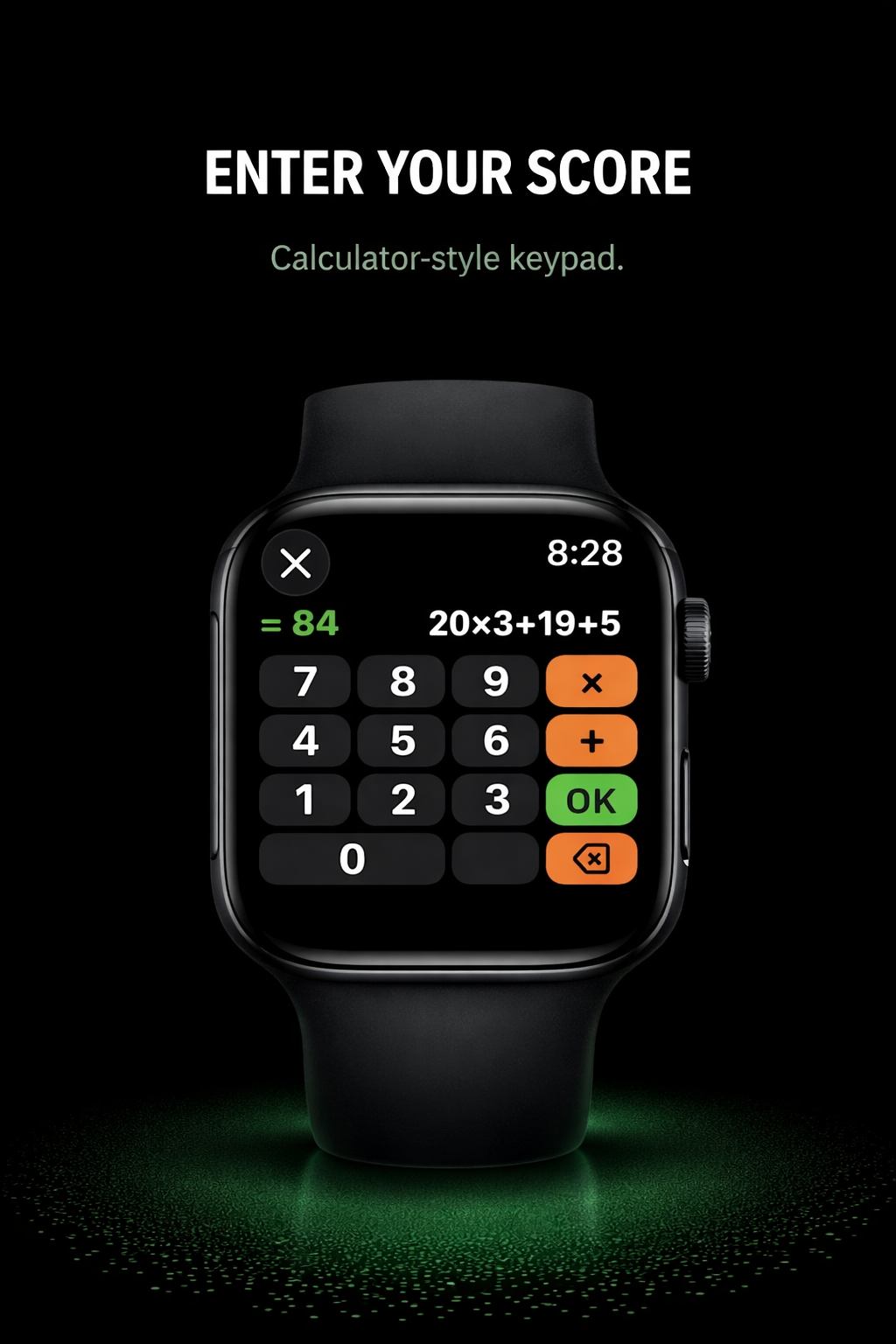 Calculator-style keypad for fast score entry